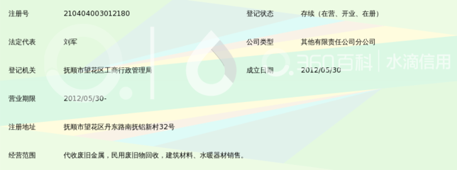 抚顺市奥发再生资源有限责任公司晓军经营处